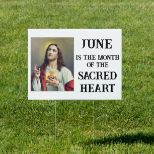 June is the Month of the Sacred Heart Sign