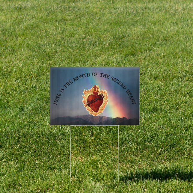 June is the Month of the Sacred Heart Sign (Insitu)