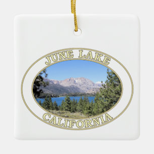 June Lake and Eastern Sierra Nevada Mountains Ceramic Ornament