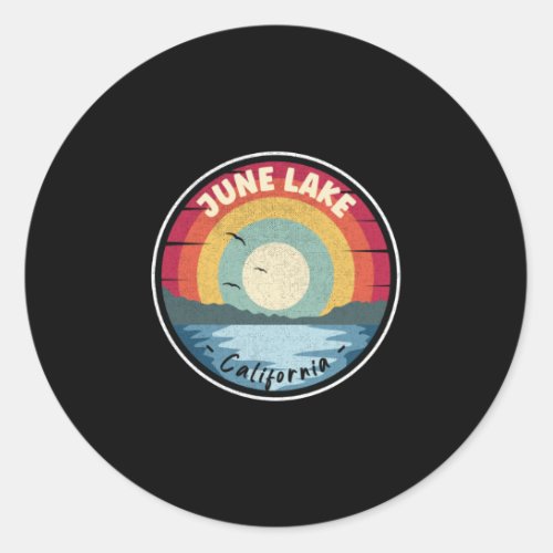 June Lake California Colorful Scene Classic Round Sticker