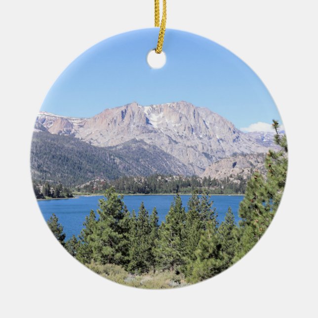 June Lake & Eastern Sierra Nevada Mountains, CA Ceramic Ornament (Front)