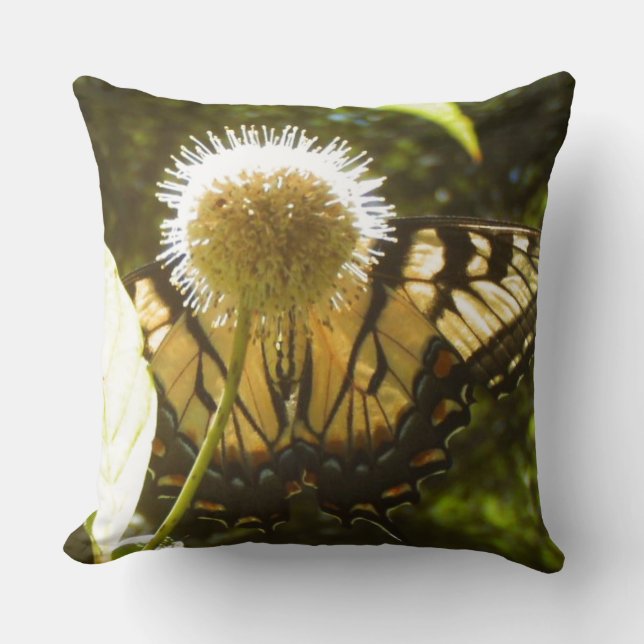 June Monarch Flower Pillow (Front)