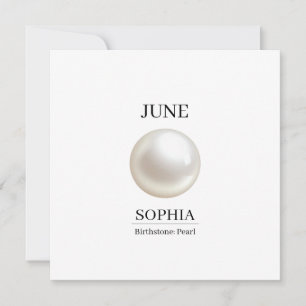 June Pearl Personalized Birthday Card