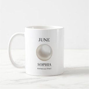 June Pearl Personalized Birthday Coffee Mug