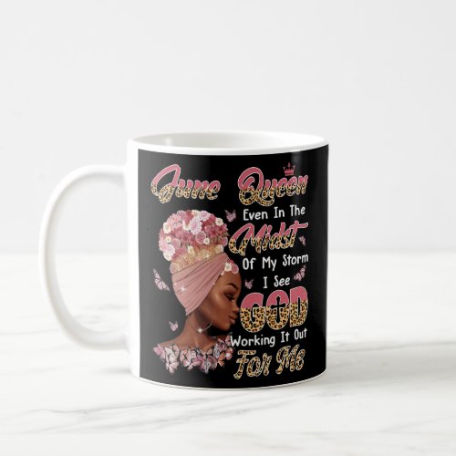 June Queen Black Women Birthday Working It Out For Coffee Mug