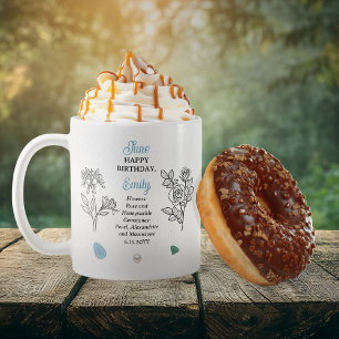 June Rose and Honeysuckle Birthday Keepsake Coffee Mug