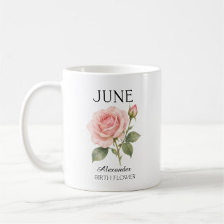 June Rose Birth Flower Coffee Mug