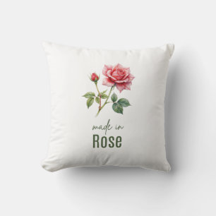 June Rose Birth Flower Flat Thank You  Throw Pillow