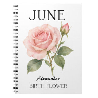 June Rose Birth Flower Notebook