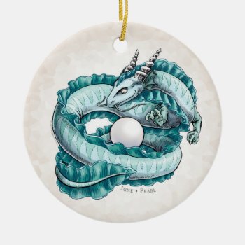 June’s Birthstone Dragon: Pearl Ornament by critterwings at Zazzle