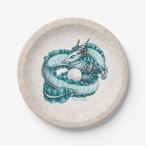 Juneâs Birthstone Dragon Pearl Paper Plates
