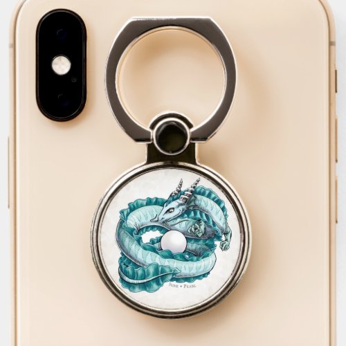 Junes Birthstone Dragon Pearl  Phone Ring Stand