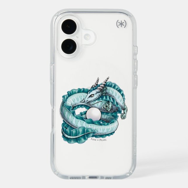 June’s Birthstone Dragon: Pearl Speck Case (Front)