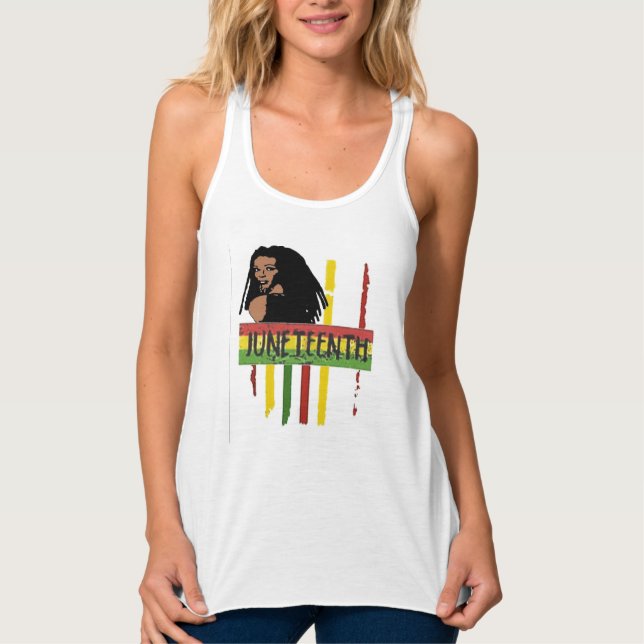 June Teenth flag lady T-Shirt Tank Top (Front)