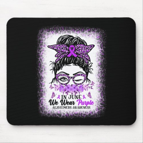 June We Wear Purple Alzheimerheimer Awareness Mess Mouse Pad