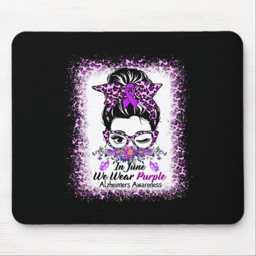 June We Wear Purple Alzheimerheimer Awareness Mess Mouse Pad