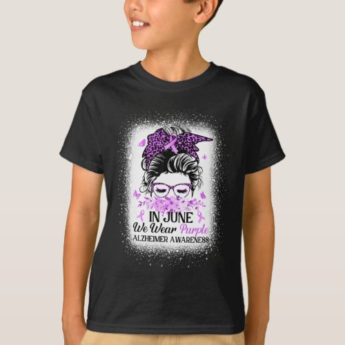 June We Wear Purple Alzheimerheimer Awareness Mess T_Shirt