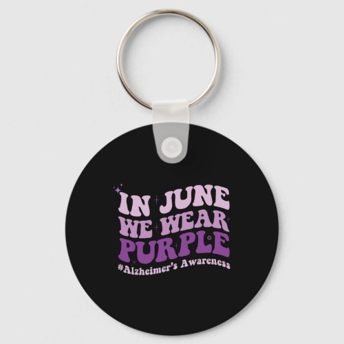 June We Wear Purple Alzheimerheimer Awareness Mont Keychain