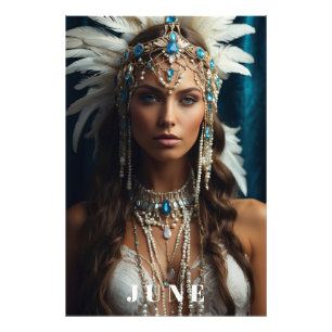 *~ JUNE Woman BIRTHDAY PEARLS Boho AP53 Photo Print