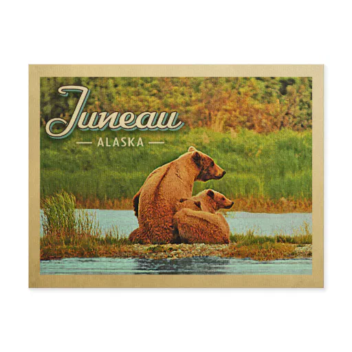 Juneau Alaska Bears Vintage Travel Postcard