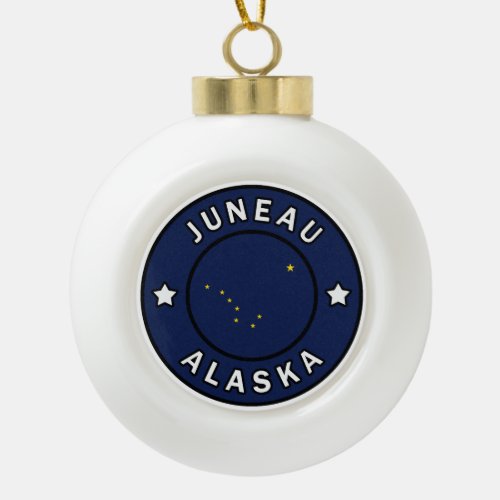 Juneau Alaska Ceramic Ball Christmas Ornament