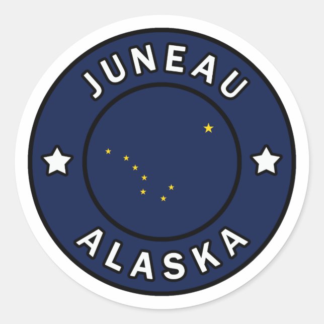 Juneau Alaska Classic Round Sticker (Front)