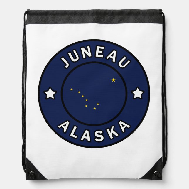Juneau Alaska Drawstring Bag (Front)