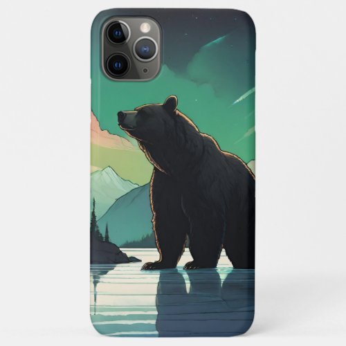 Juneau Alaska grizzly bear aurora northern lights  iPhone 11 Pro Max Case