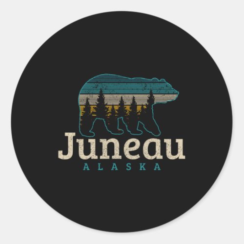 Juneau Alaska Grizzly Bear Nature Classic Round Sticker