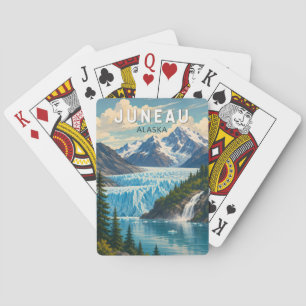 Juneau Alaska Illustration Travel Art Vintage Poker Cards