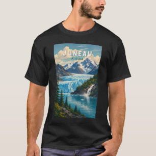 Juneau Alaska Illustration Travel Art Vintage T-Shirt