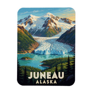 Juneau Alaska Mendenhall Glacier Travel Scene 🏔 Magnet