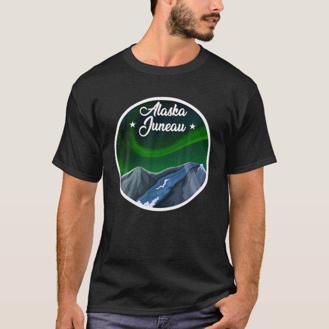 Juneau Alaska Northern Lights T-Shirt (Front)