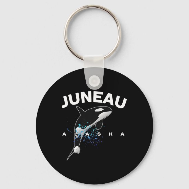 Juneau Alaska Orca Killer Whale Watching Camping V Keychain (Front)