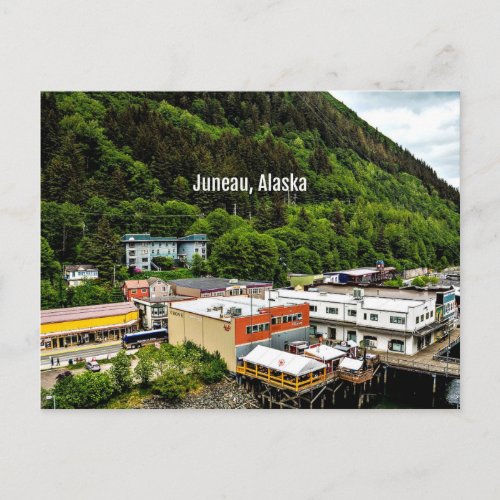 Juneau Alaska photograph of the town Postcard