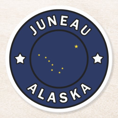 Juneau Alaska Round Paper Coaster