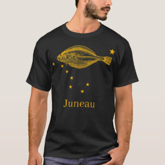 Juneau Alaska State Flag Halibut Fishing  T-Shirt