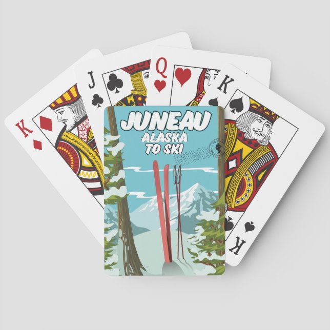 Juneau Alaska To Ski Poker Cards (Back)