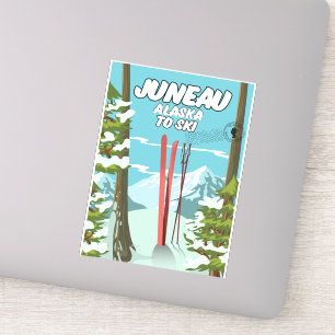 Juneau Alaska To Ski Sticker
