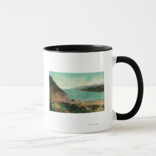 Juneau, Alaska Town View with Treadwell Mine in Mug