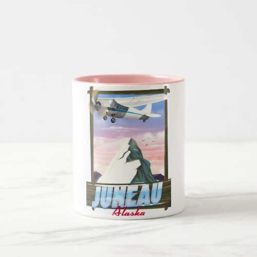 Juneau Alaska travel poster Two_Tone Coffee Mug