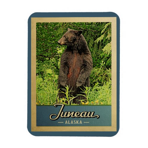 Juneau Alaska Vintage Travel Bear Magnet