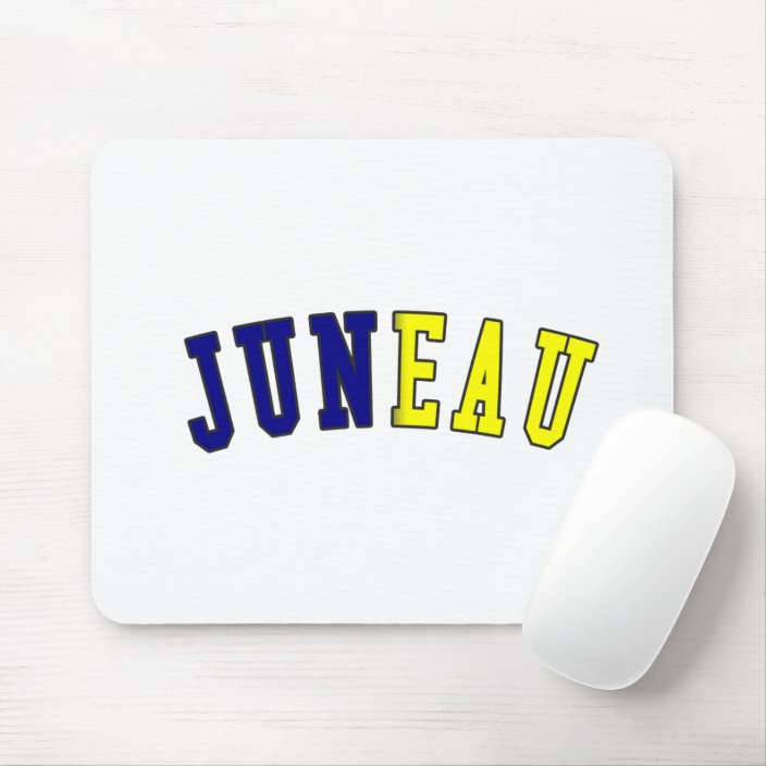 Juneau in Alaska State Flag Colors Mousepad