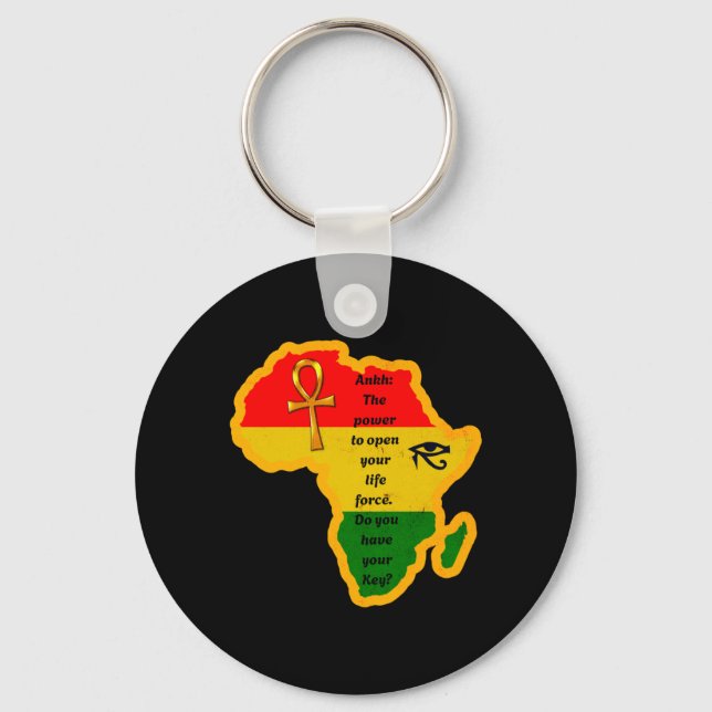 junenth african ankh wer quote keychain (Front)