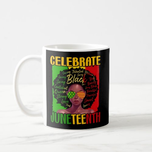 Junenth Celebrate 1865 Messy Bun Glasses Black Coffee Mug