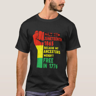 Junenth My Ancestors Free Black African Flag Pride T-Shirt