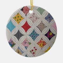 June's cathedral window quilt ornament