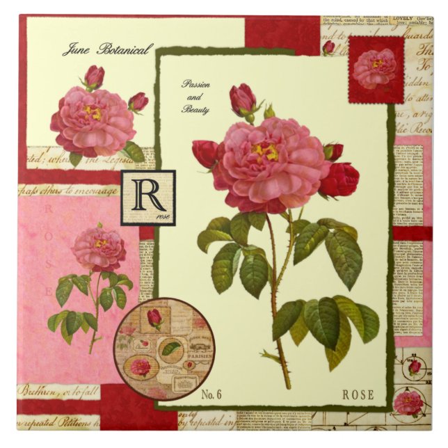 June's Flower Ceramic Tile (Front)