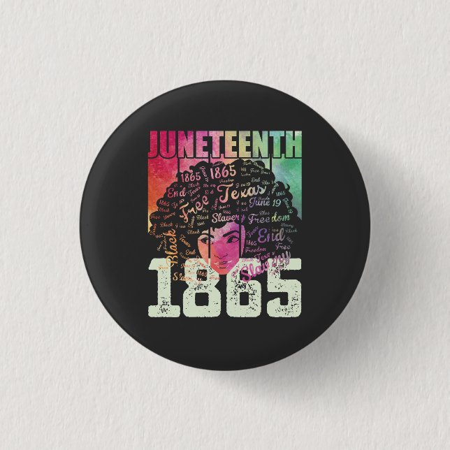 Juneteenth 1865 African American Black Freedom Button (Front)