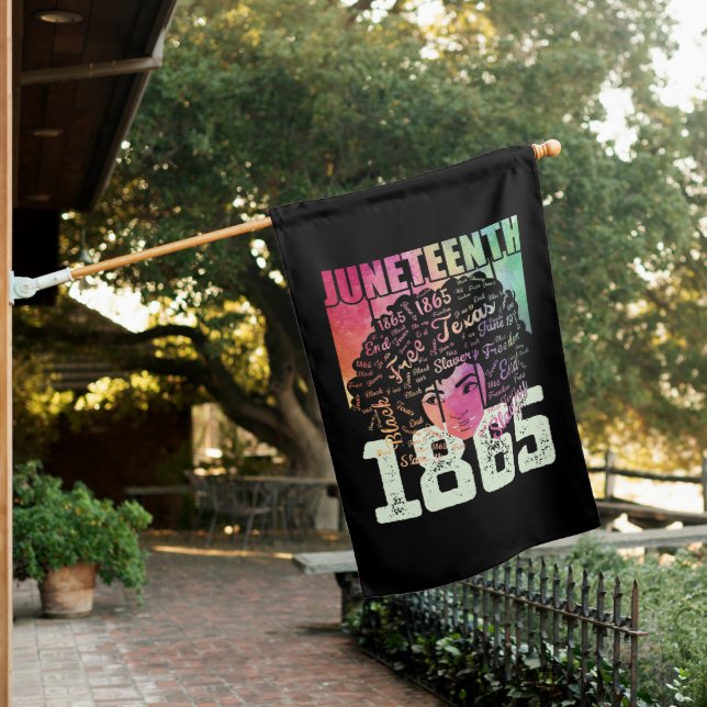 Juneteenth 1865 African American Black Freedom House Flag (In SItu)
